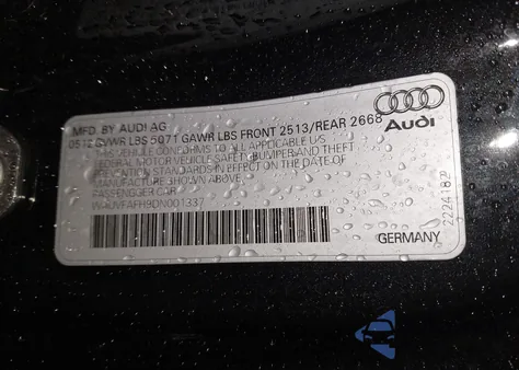 2013 Audi A5 2.0T Premium из США, поврежденный, VIN WAUVFAFH9DN001337
